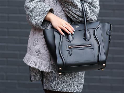 celine micro luggage smooth black calfskin handbag|Micro Luggage handbag in smooth calfskin .